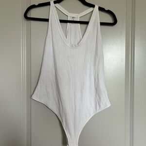 Free People White Bodysuit One Piece with Racerback